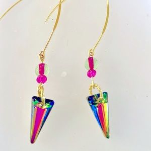 Artisan homemade earrings Swarovski Crystals